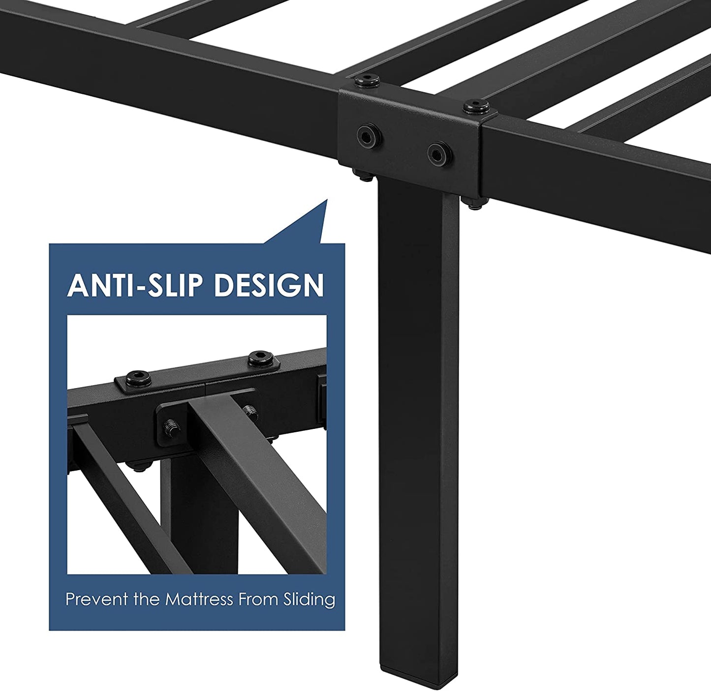 Yaheetech Queen Metal Platform Bed Frame with Rustic Wooden Headboard and Footboard, Mattress Foundation/No Box Spring Needed/12 Inch Underbed Storage/Slats Support/No Noise/Easy Assembly, Walnut
