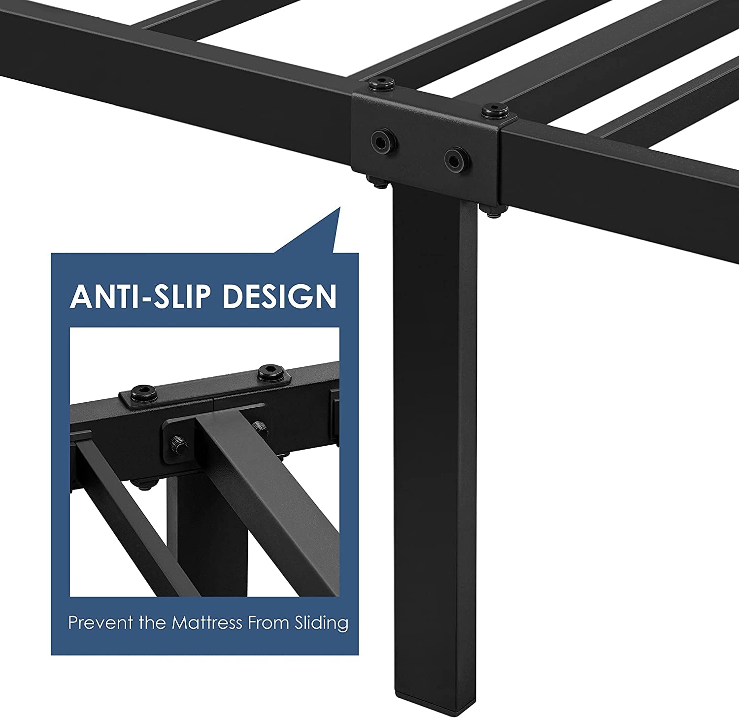 Yaheetech Queen Metal Platform Bed Frame with Rustic Wooden Headboard and Footboard, Mattress Foundation/No Box Spring Needed/12 Inch Underbed Storage/Slats Support/No Noise/Easy Assembly, Walnut